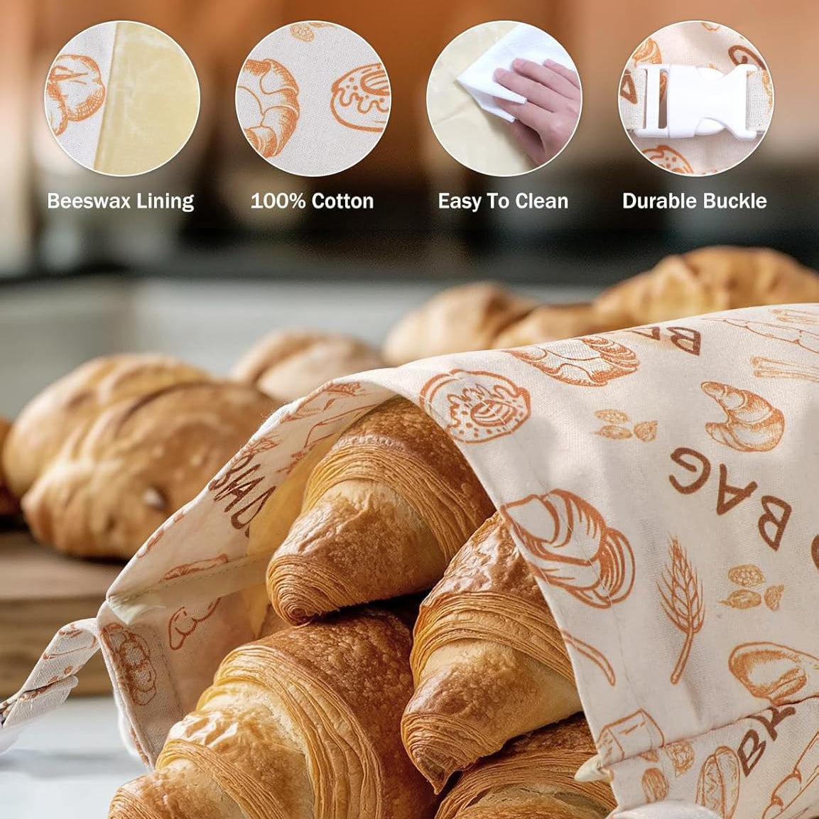 Reusable Beeswax Bread Bag
