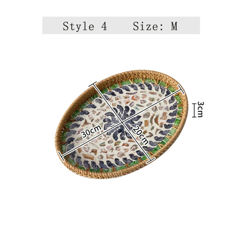 Hand-Woven Rattan Serving Tray