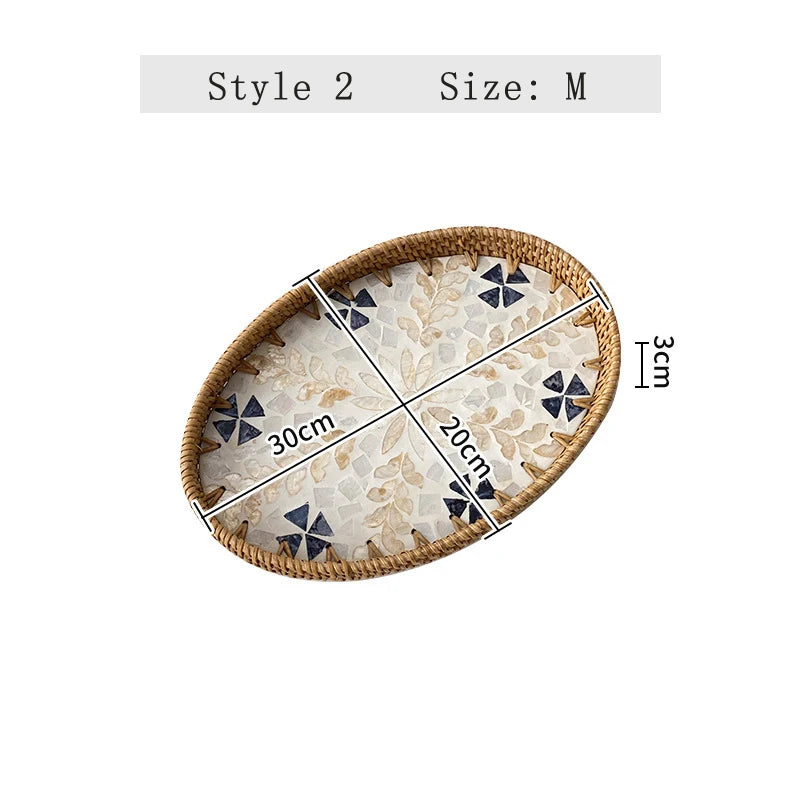 Hand-Woven Rattan Serving Tray