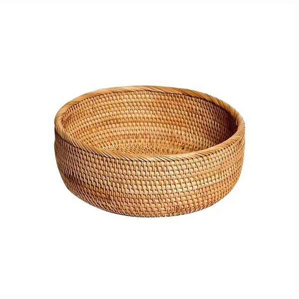 Hand-Woven Rattan Storage Basket