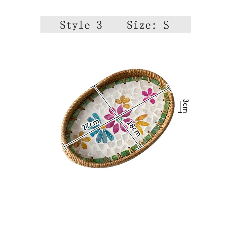 Hand-Woven Rattan Serving Tray
