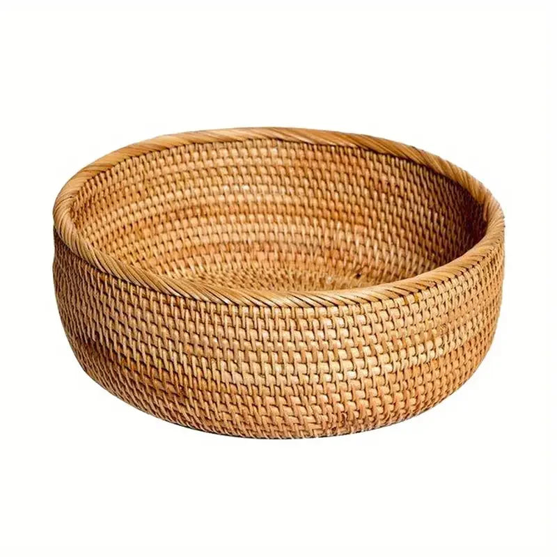 Hand-Woven Rattan Storage Basket
