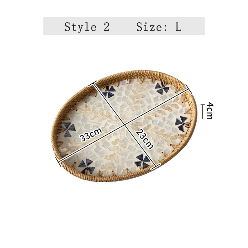 Hand-Woven Rattan Serving Tray