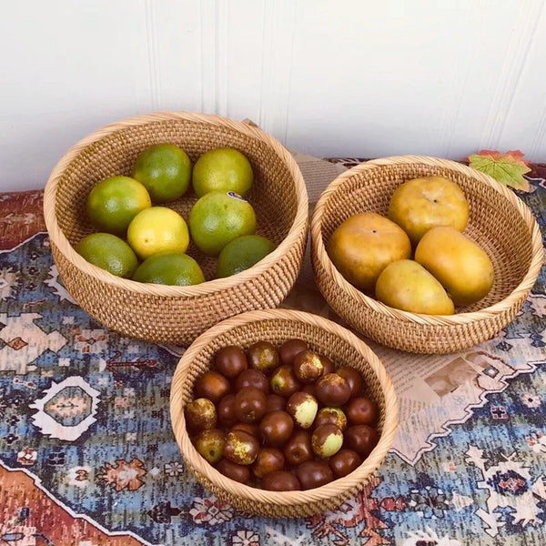 Hand-Woven Rattan Storage Basket
