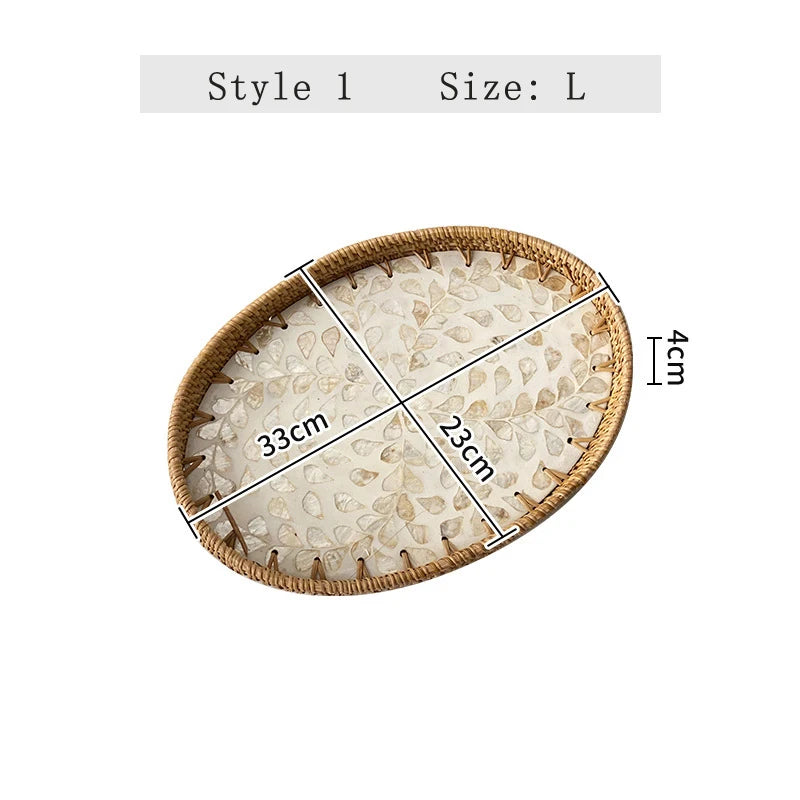 Hand-Woven Rattan Serving Tray
