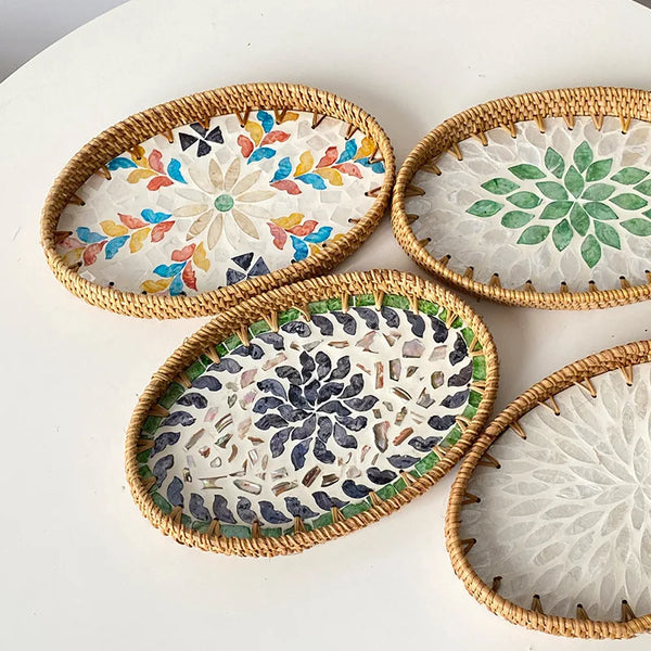 Hand-Woven Rattan Serving Tray