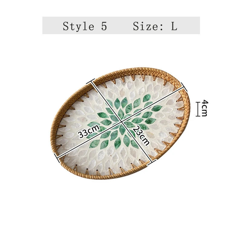 Hand-Woven Rattan Serving Tray