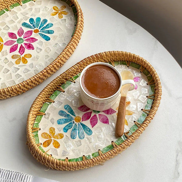 Hand-Woven Rattan Serving Tray