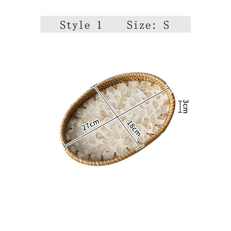 Hand-Woven Rattan Serving Tray