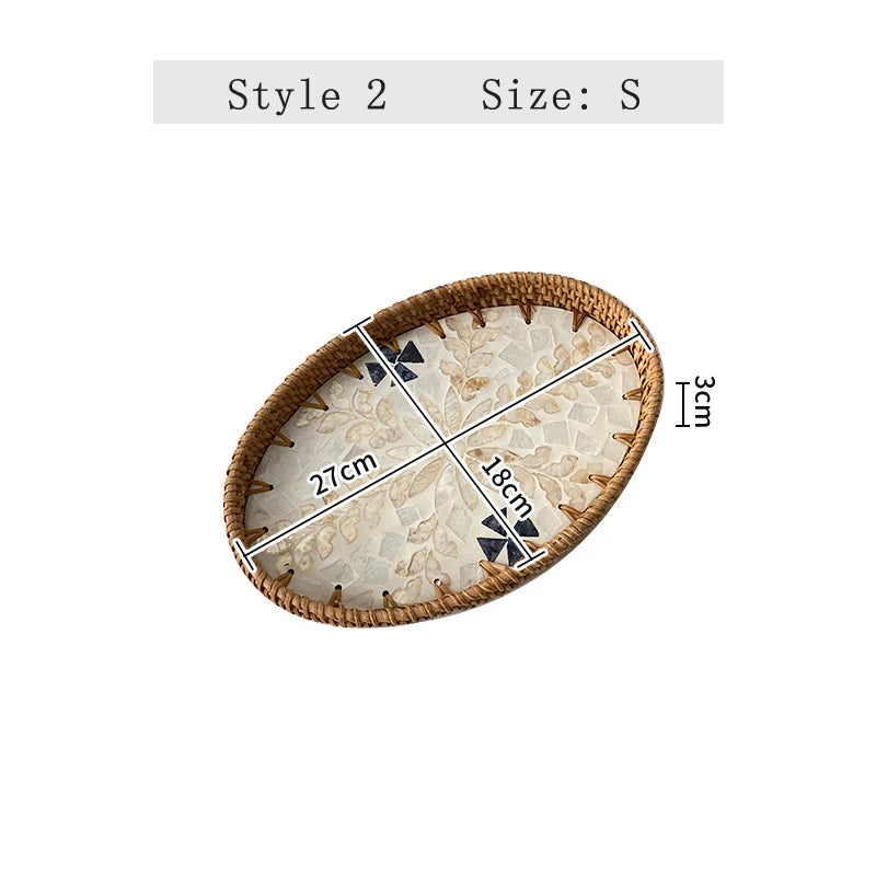 Hand-Woven Rattan Serving Tray