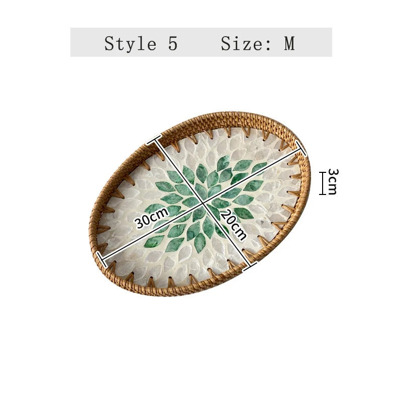 Hand-Woven Rattan Serving Tray
