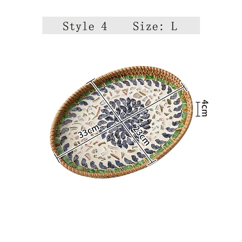 Hand-Woven Rattan Serving Tray